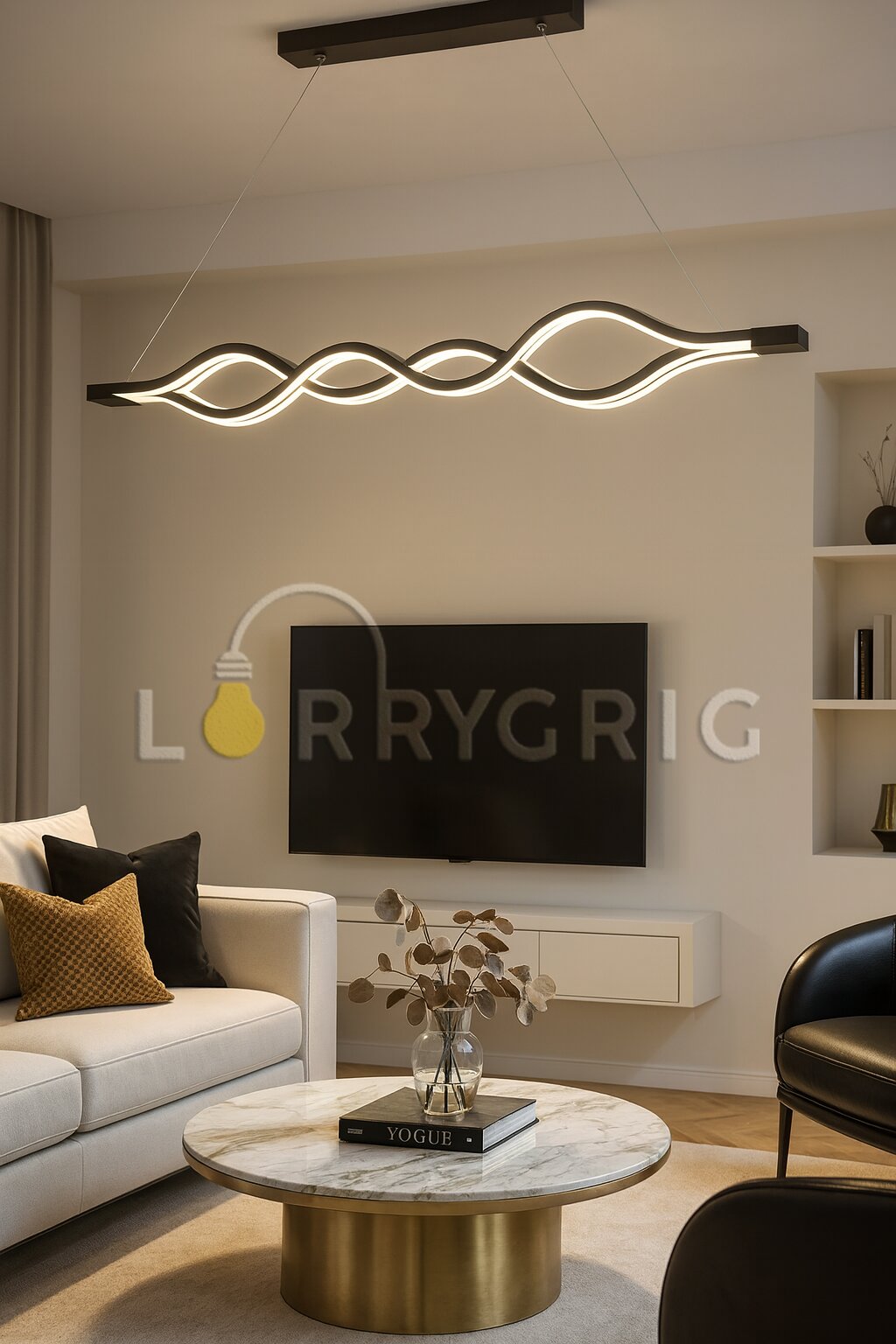 Pendul LED cu Telecomanda, 160W, 3 tipuri de lumina, Negru