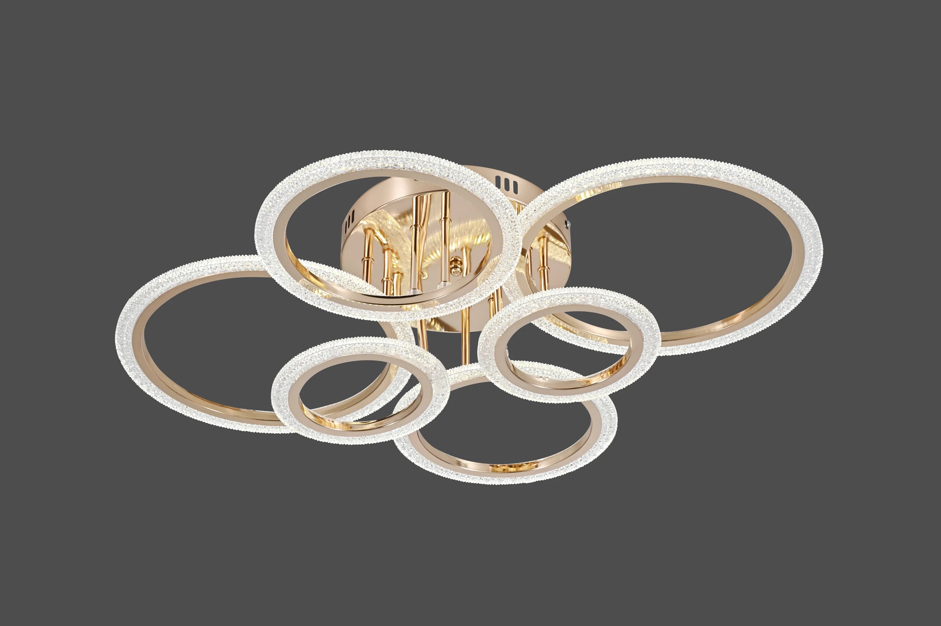 Lustra LED cu Telecomanda, 132W, 3 tipuri de lumina, Auriu