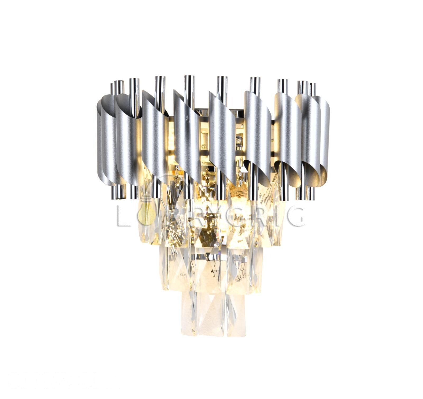 Aplica Cristal, 2 x E27, Argintiu
