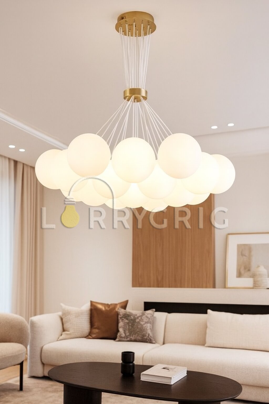 Pendul cu Abajururi, 13 x E27, Auriu