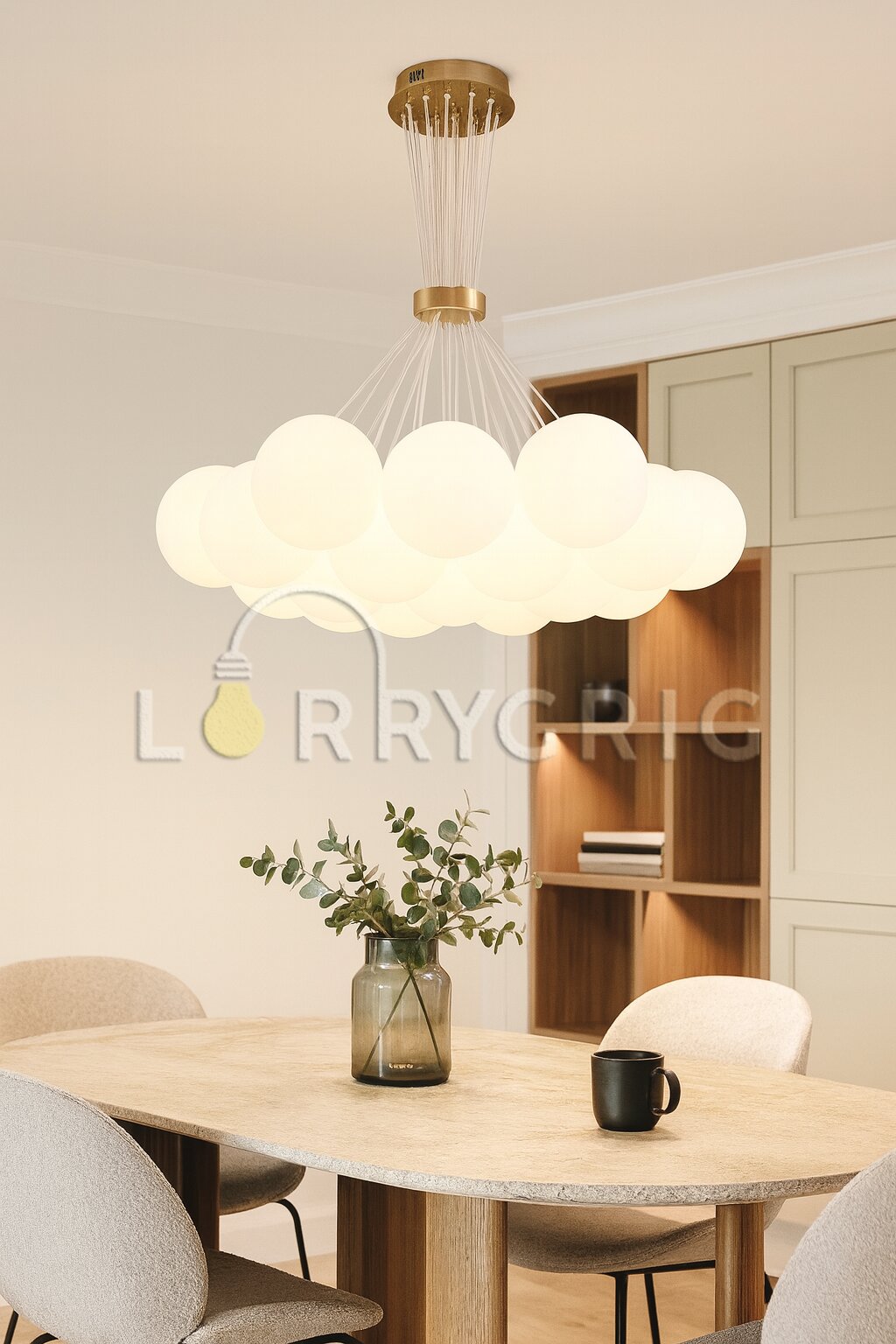 Pendul cu Abajururi, 13 x E27, Auriu