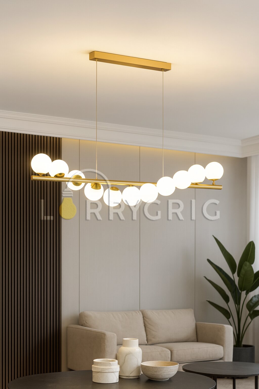 Pendul cu Abajururi, 11 x G9, Auriu