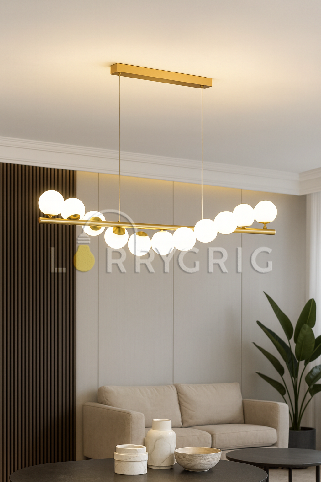 Pendul cu Abajururi, 11 x G9, Auriu