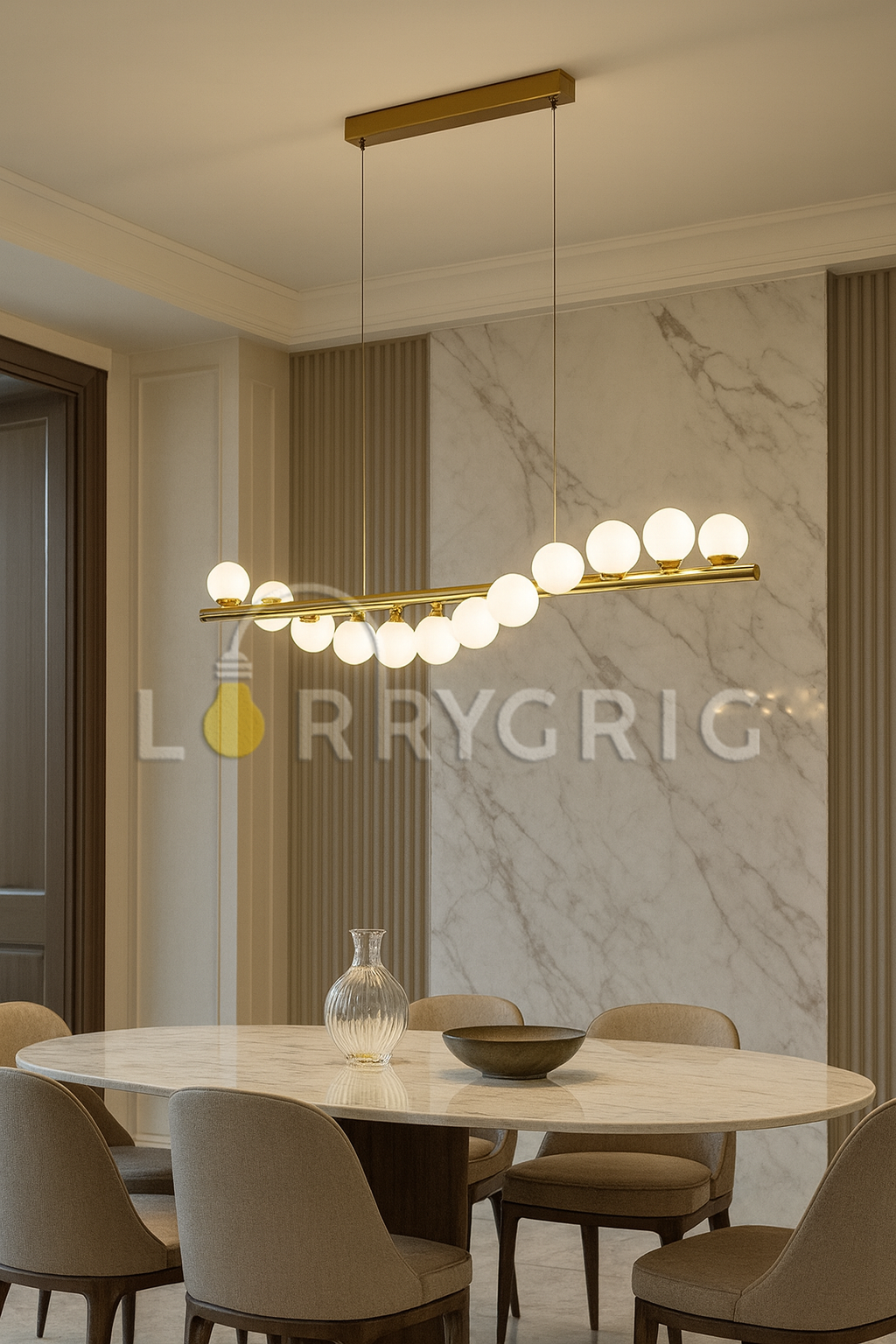 Pendul cu Abajururi, 11 x G9, Auriu