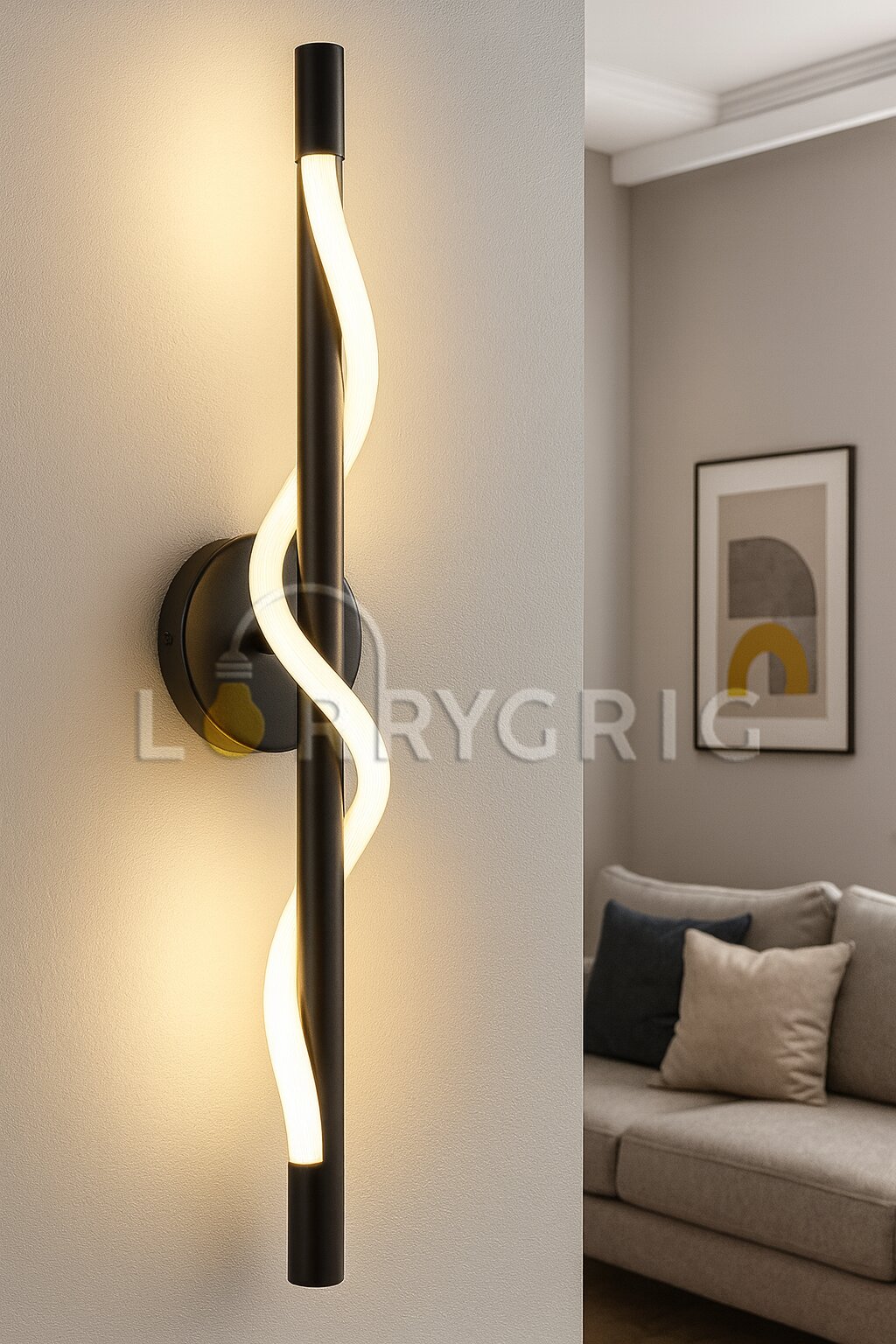 Aplica LED, 20W, 3 tipuri de lumina, Negru