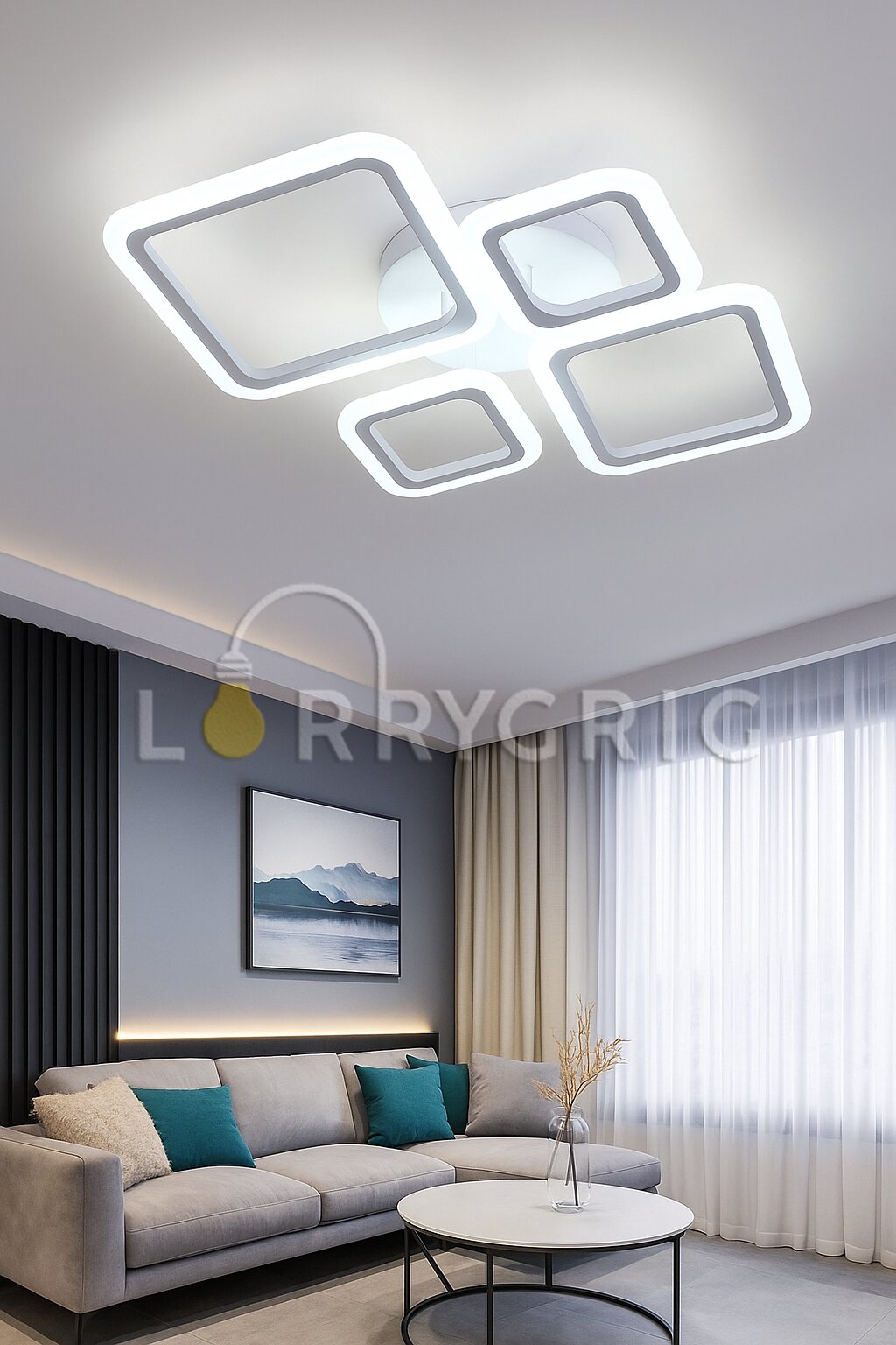 Lustra LED cu Telecomanda, 72W, 3 tipuri de lumina, Alb