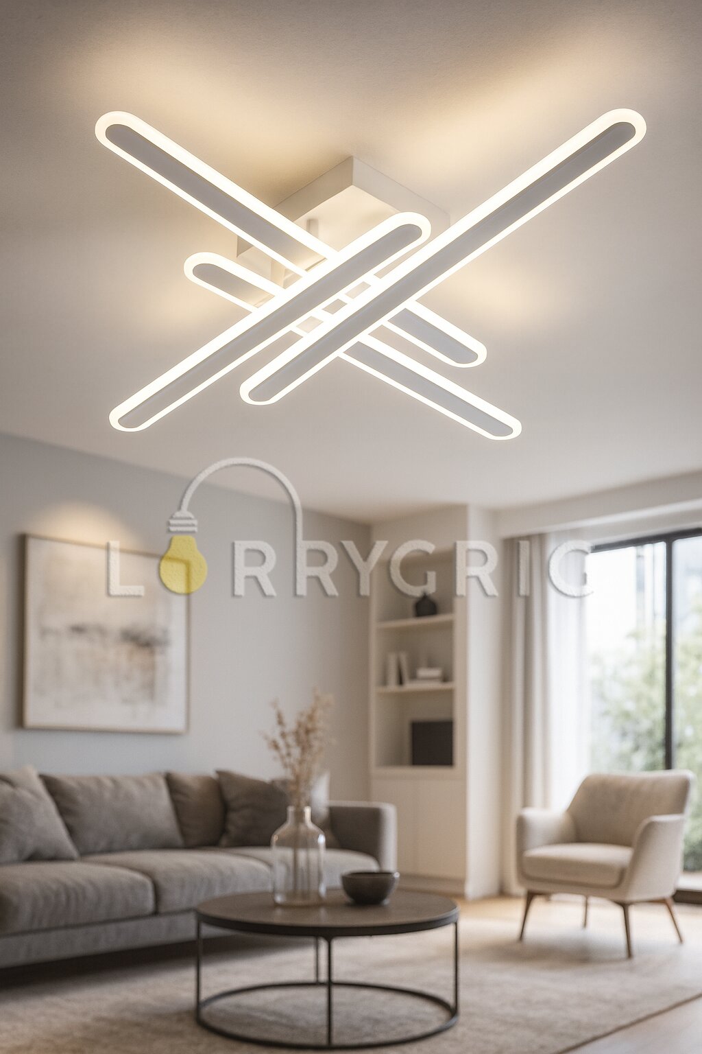 Lustra LED cu Telecomanda, 144W, 3 tipuri de lumina, Alb