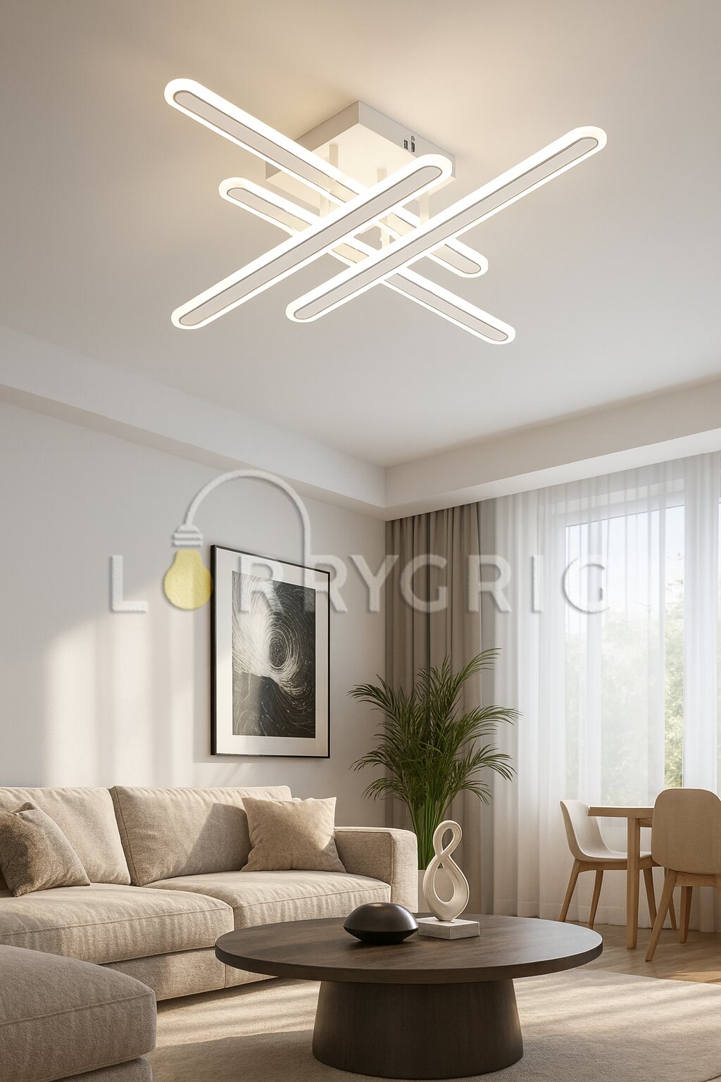Lustra LED cu Telecomanda, 144W, 3 tipuri de lumina, Alb