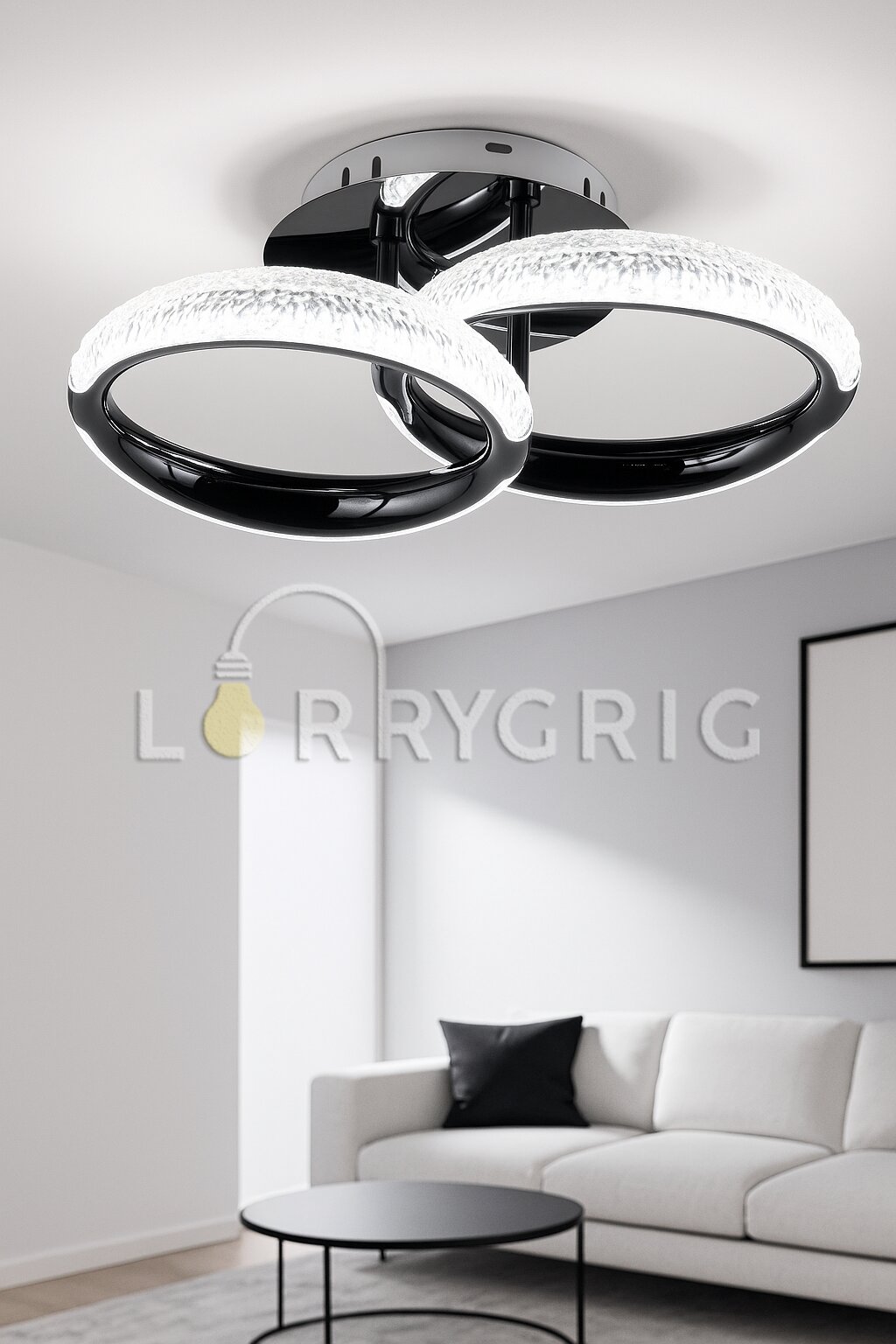 Lustra LED cu Telecomanda, 36W, 3 tipuri de lumina, Negru