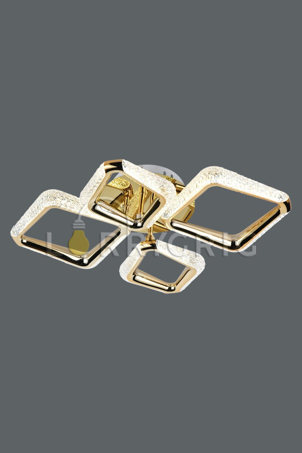 Lustra LED cu Telecomanda, 60W, 3 tipuri de lumina, Auriu