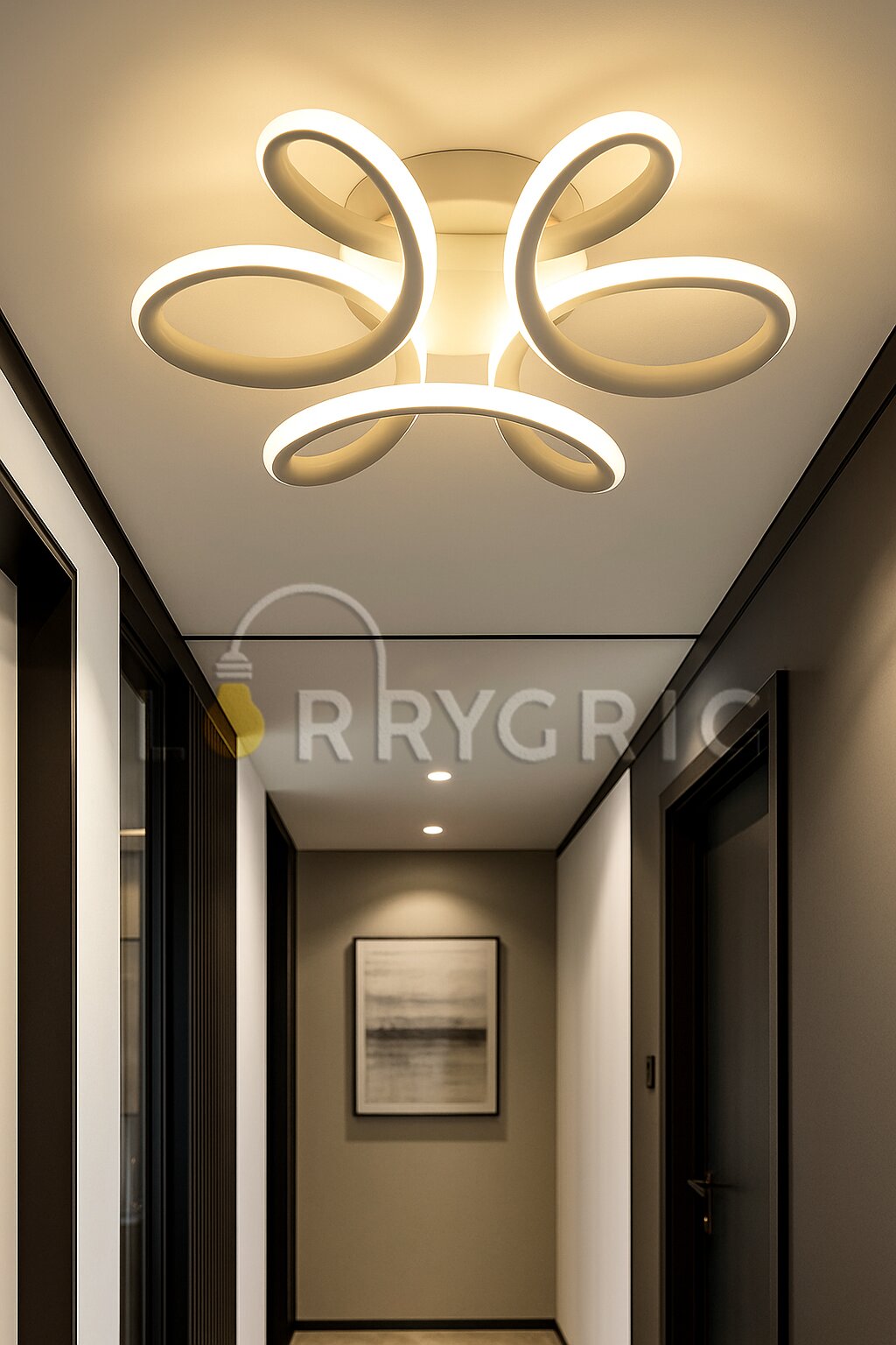 Lustra LED, 48W, 3 tipuri de lumina, Alb