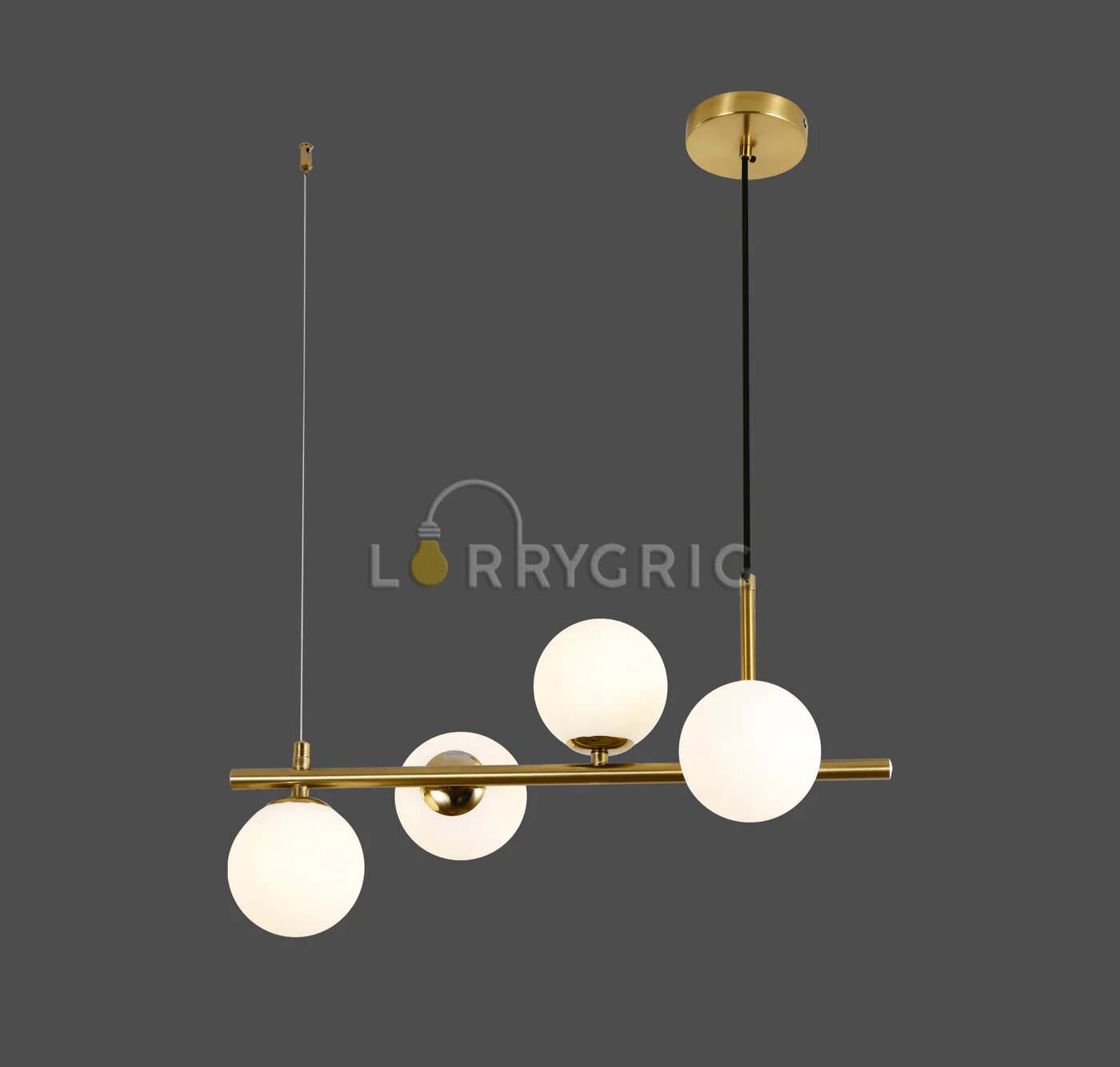 Pendul cu abajururi, 4 x G9, Auriu
