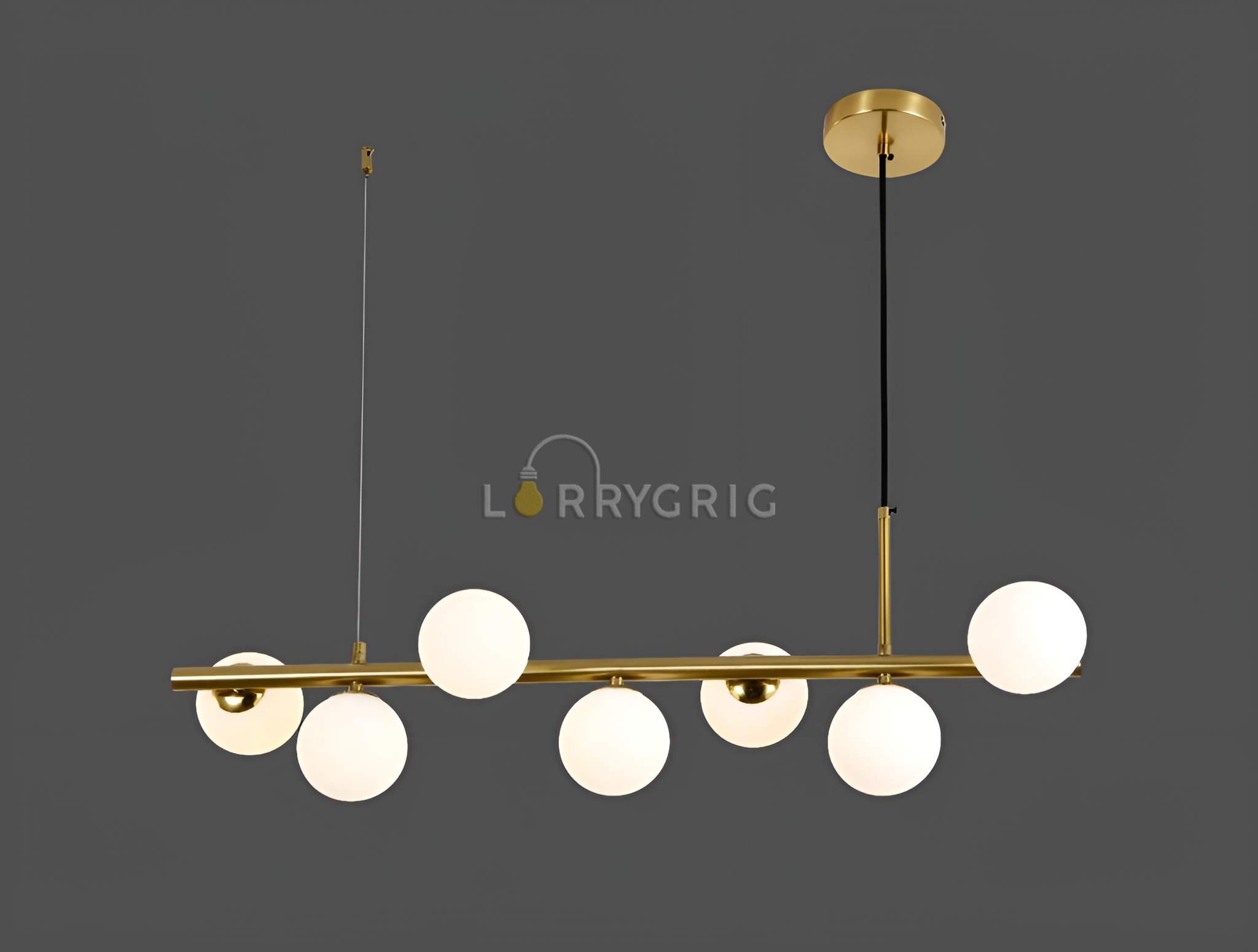 Pendul cu abajururi, 7 x G9, Auriu