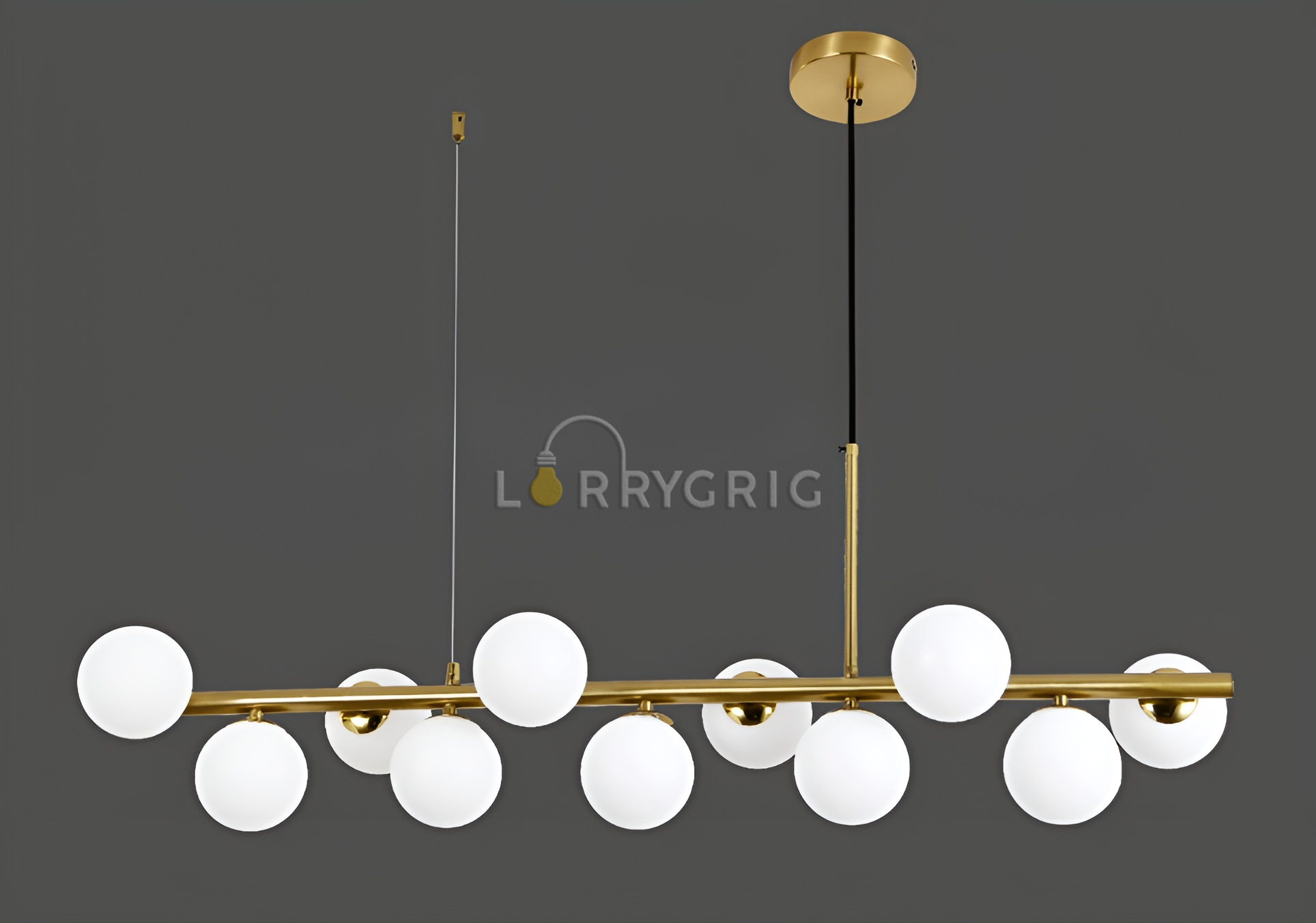 Pendul cu abajururi, 11 x G9, Auriu