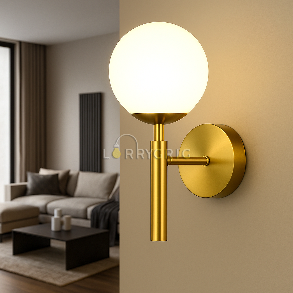 Aplica cu abajur alb mat, 1 x E27, Auriu