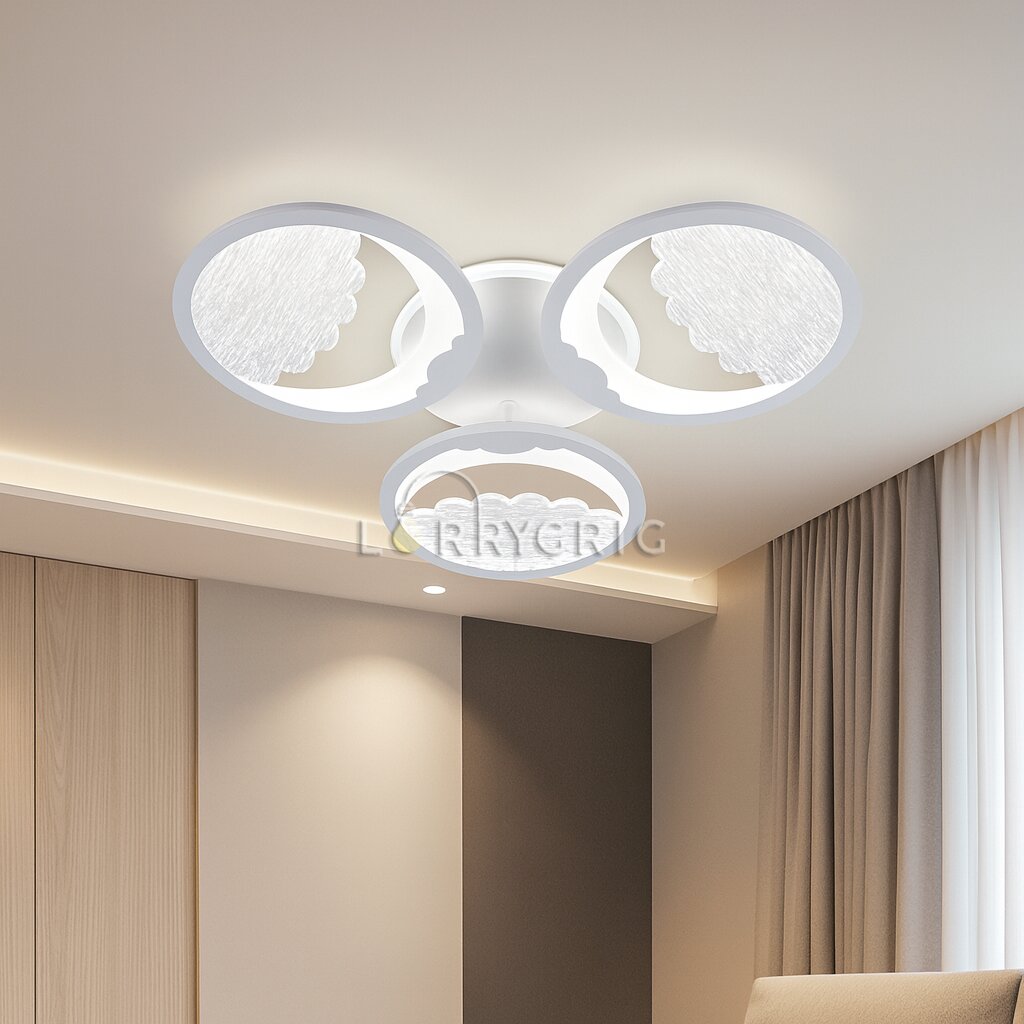 Lustra LED cu Telecomanda, 102W, 3 tipuri de lumina, Alb