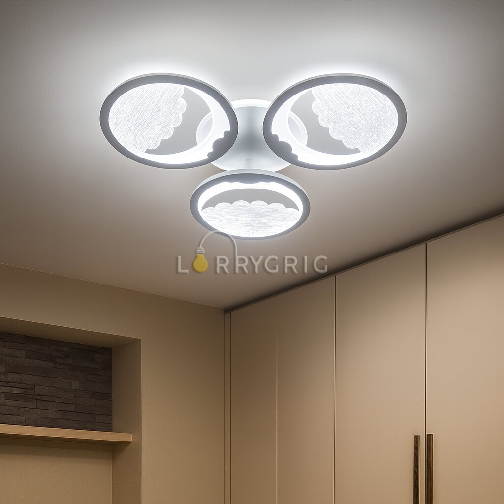 Lustra LED cu Telecomanda, 102W, 3 tipuri de lumina, Alb