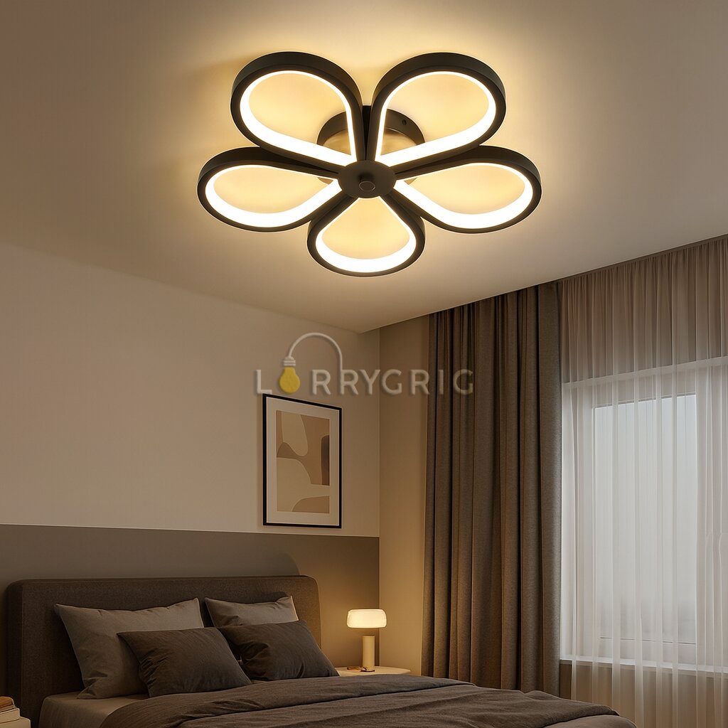 Aplica LED, 64W, 3 tipuri de lumina, Negru