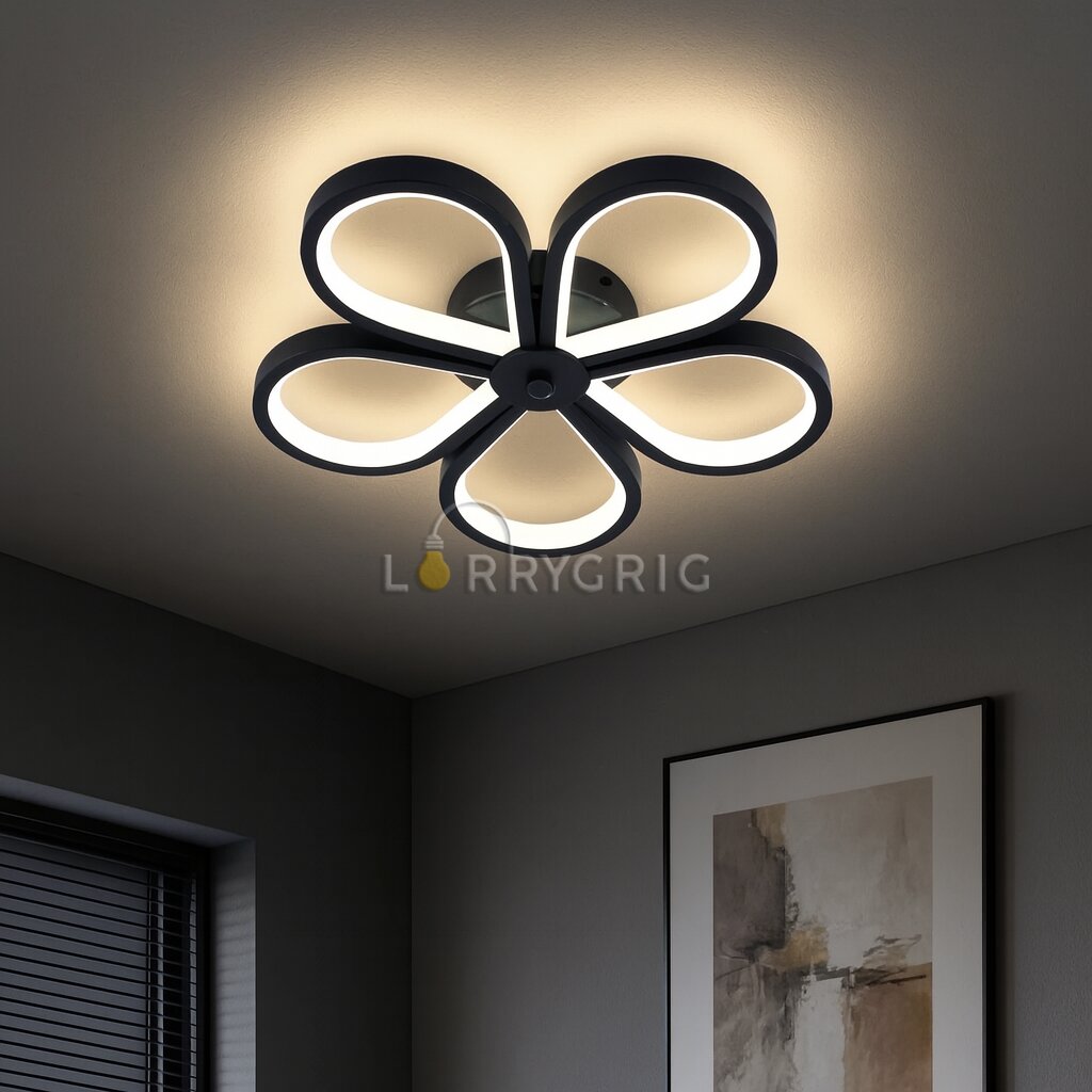 Aplica LED, 64W, 3 tipuri de lumina, Negru