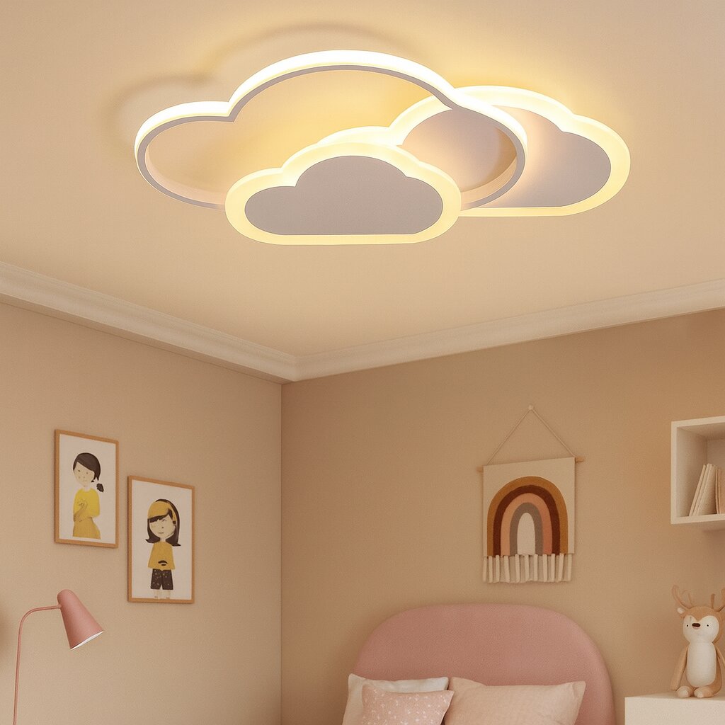 Lustra LED Norisor cu Telecomanda, 86W, 3 tipuri de lumina, Alb