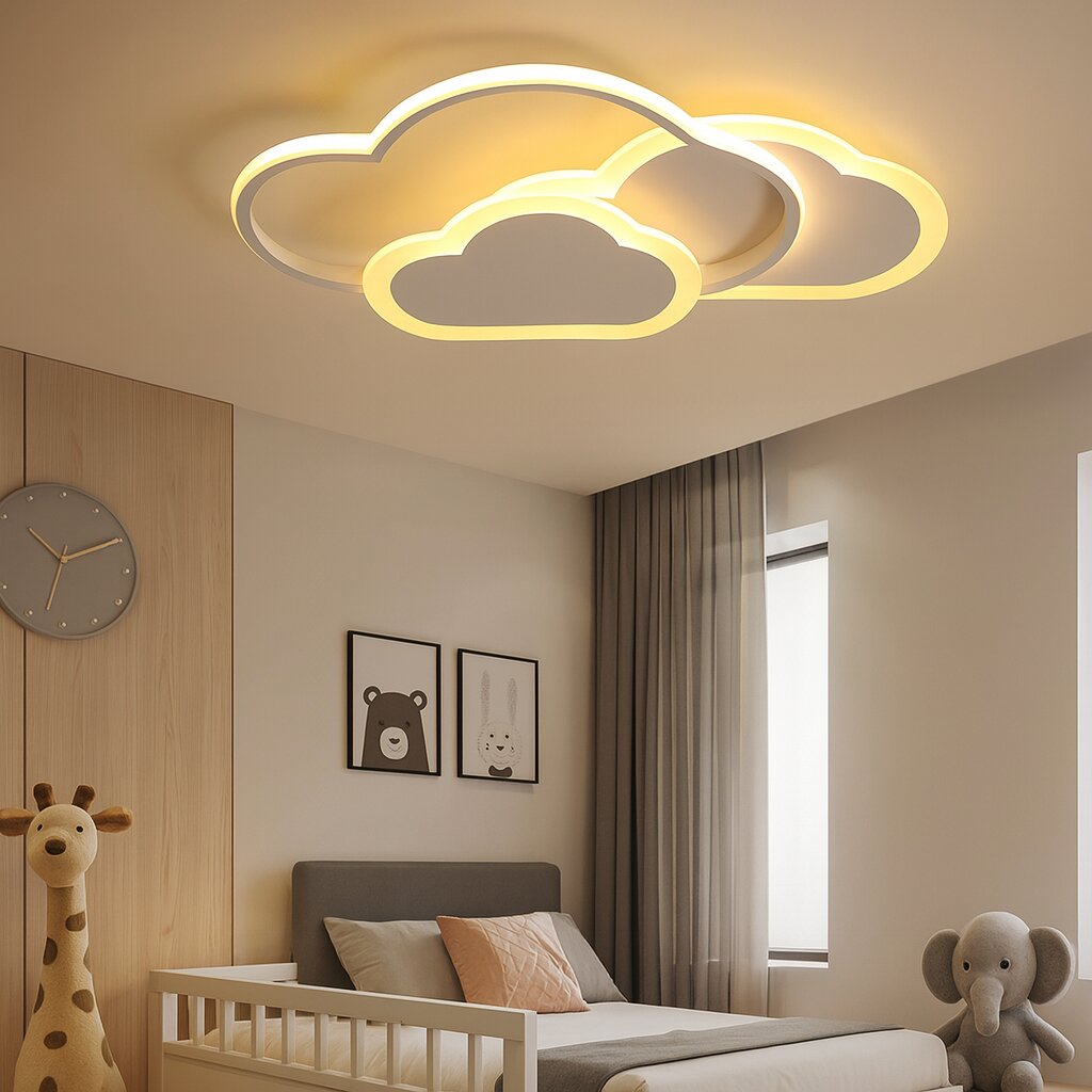 Lustra LED Norisor cu Telecomanda, 86W, 3 tipuri de lumina, Alb