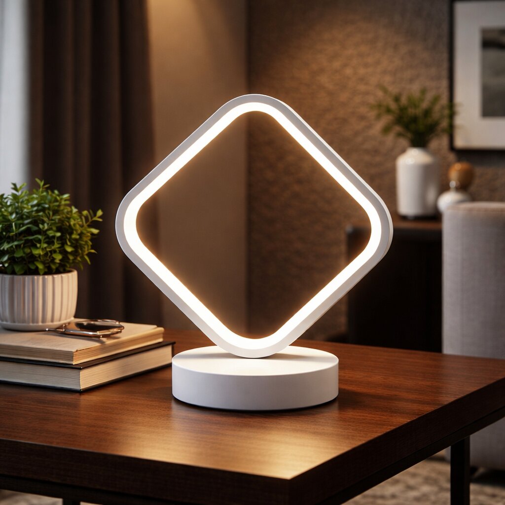 Veioza LED Square, 26W, 3 tipuri de lumina, Alb