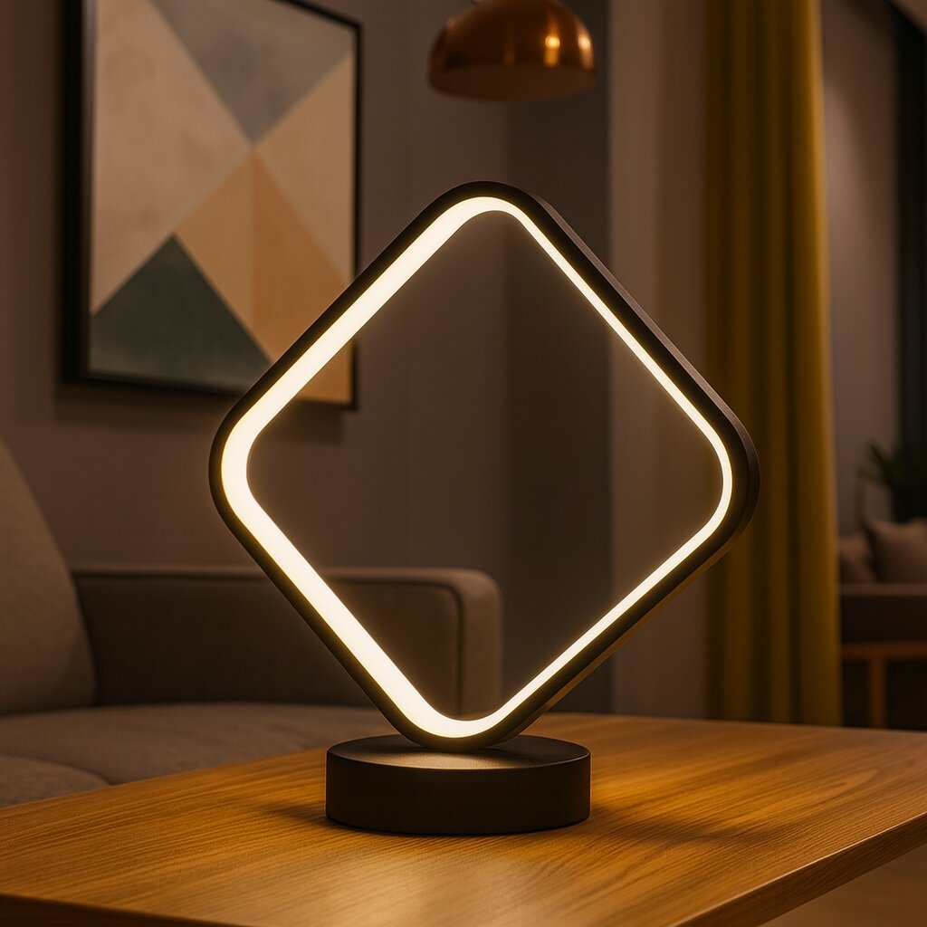 Veioza LED Square, 26W, 3 tipuri de lumina, Negru