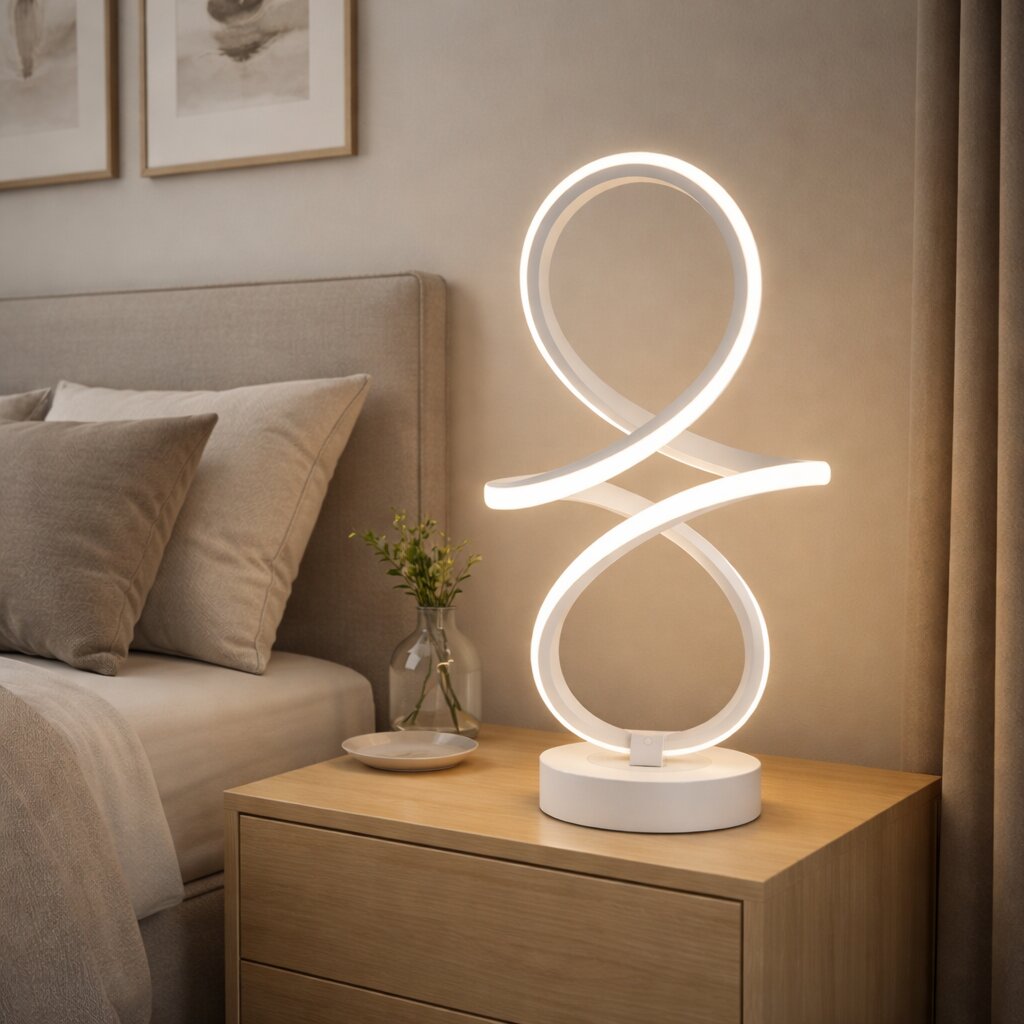 Veioza LED Infinity, 46W, 3 tipuri de lumina, Alb