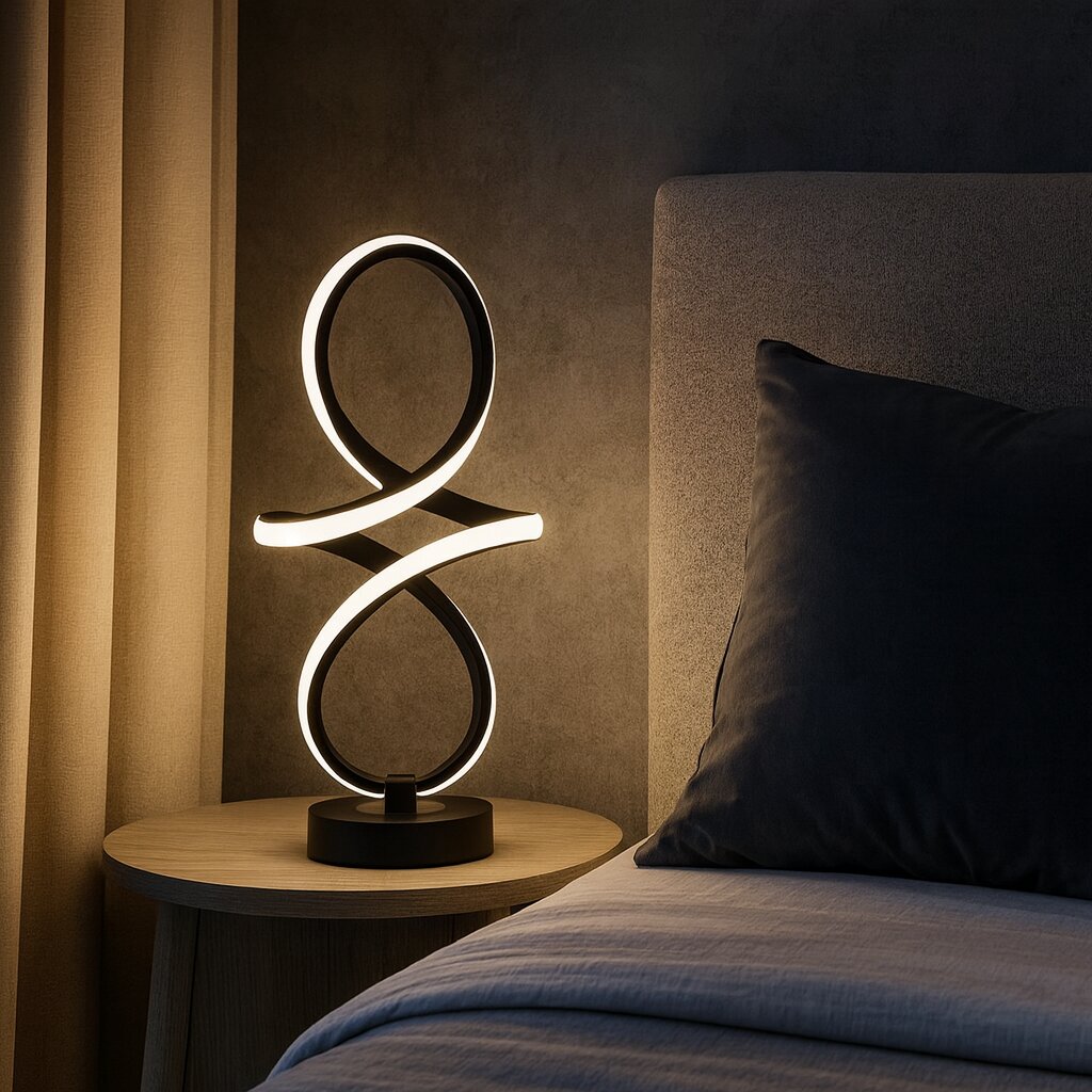 Veioza LED Infinity, 46W, 3 tipuri de lumina, Negru