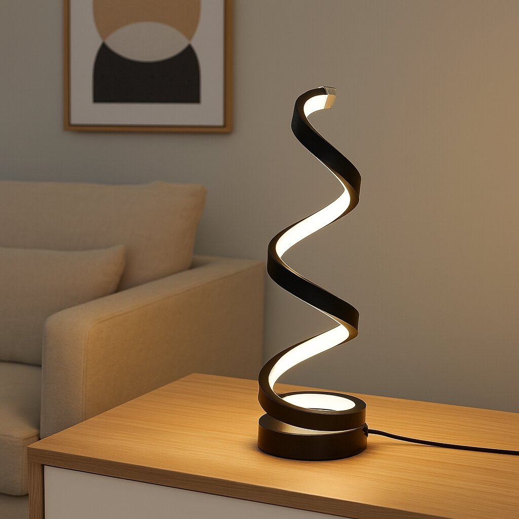 Veioza LED Wave, 40W, 3 tipuri de lumina, Negru