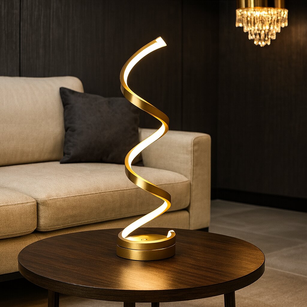 Veioza LED Wave, 40W, 3 tipuri de lumina, Auriu