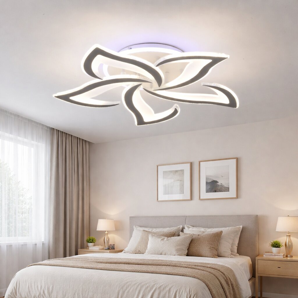 Lustra LED cu Telecomanda RGB, 146W, 3 tipuri de lumina, Alb