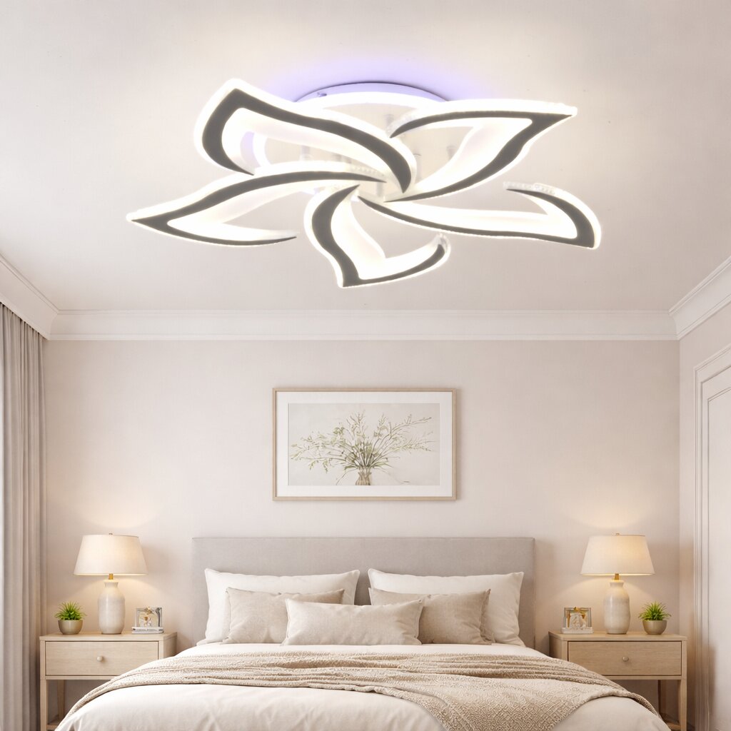 Lustra LED cu Telecomanda RGB, 146W, 3 tipuri de lumina, Alb