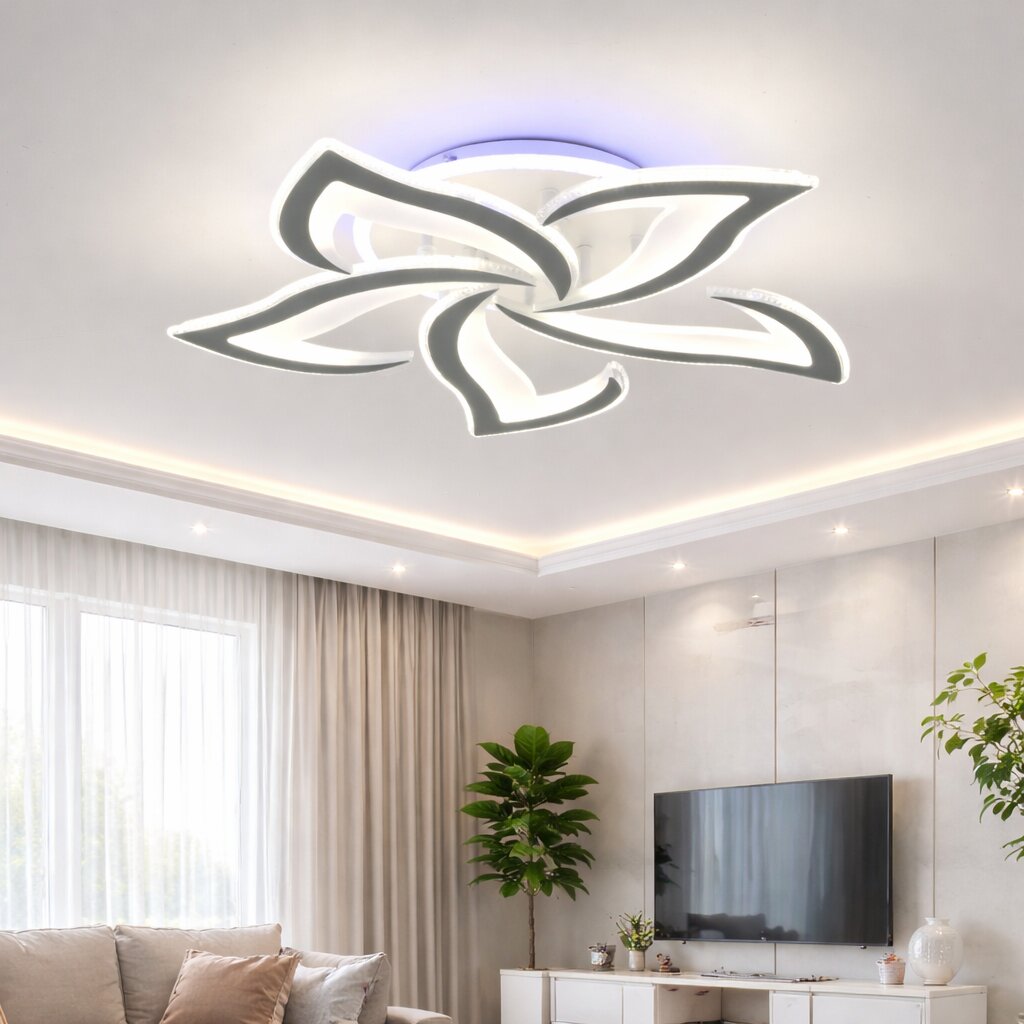 Lustra LED cu Telecomanda RGB, 146W, 3 tipuri de lumina, Alb