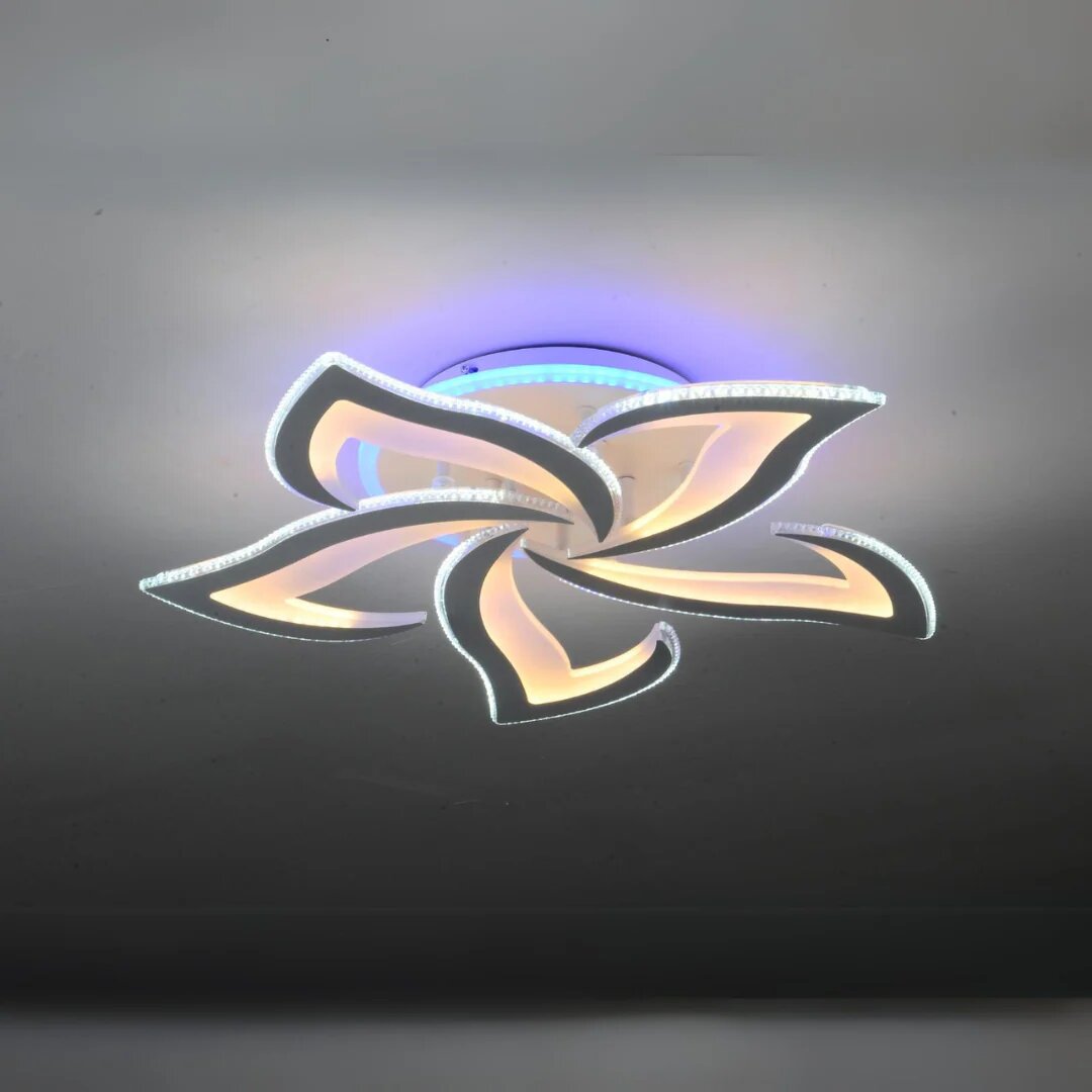 Lustra LED cu Telecomanda RGB, 146W, 3 tipuri de lumina, Alb