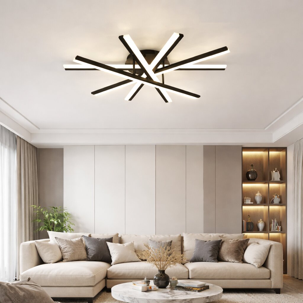 Lustra LED cu Telecomanda, 95W, 3 tipuri de lumina, Negru