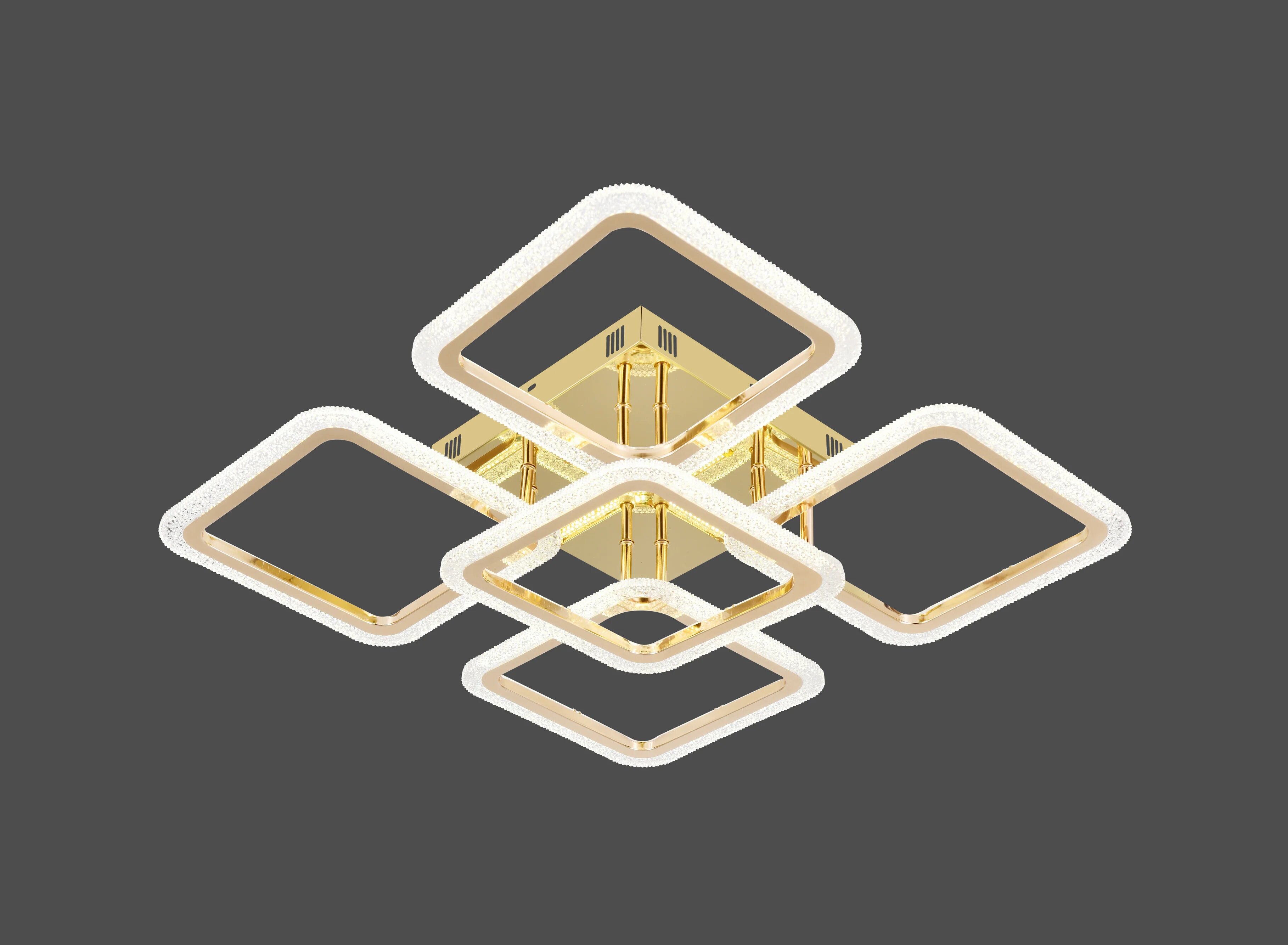 Lustra LED cu Telecomanda, 130W, 3 tipuri de lumina, Auriu