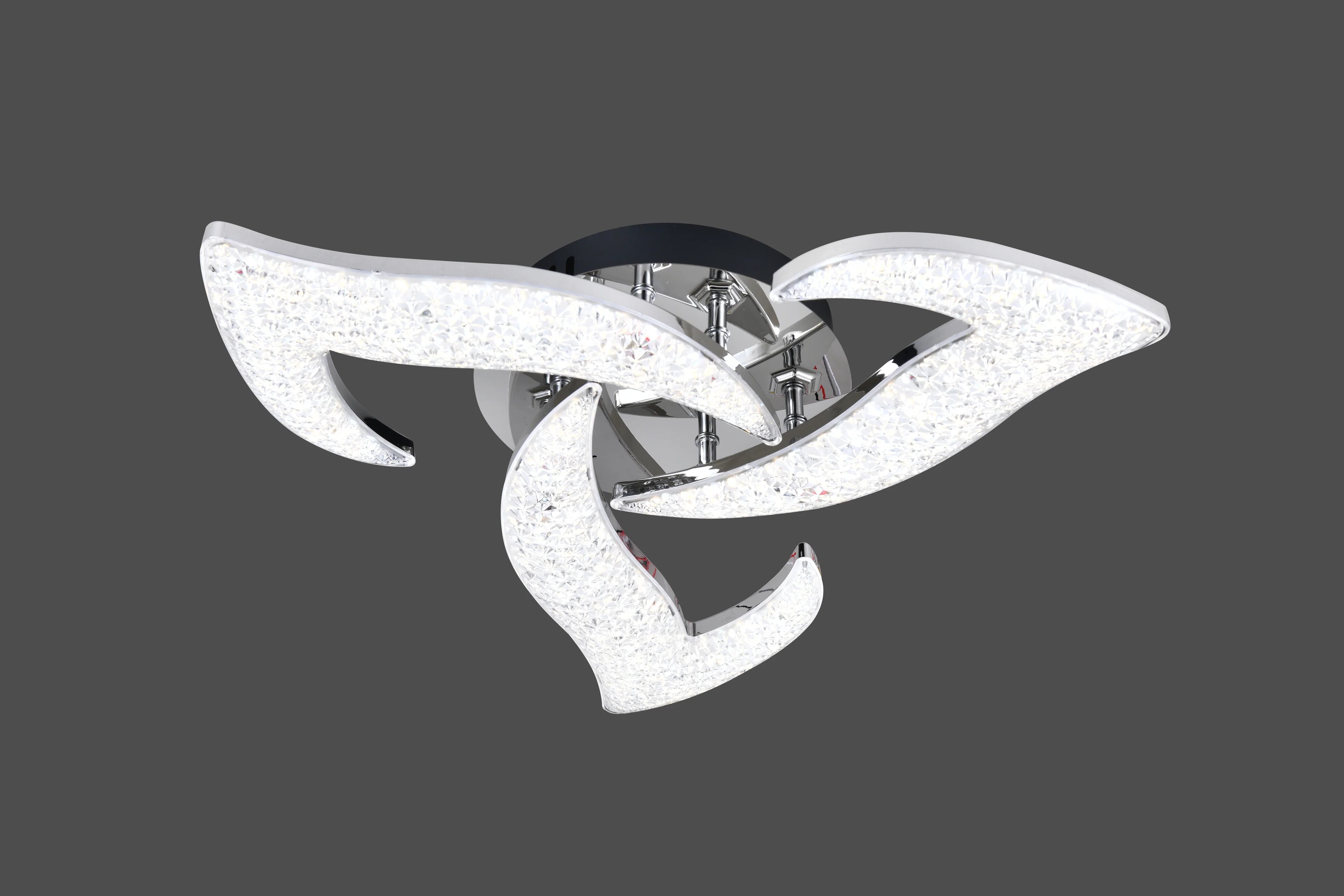 Lustra LED cu Telecomanda, 60W, 3 tipuri de lumina, Argintiu