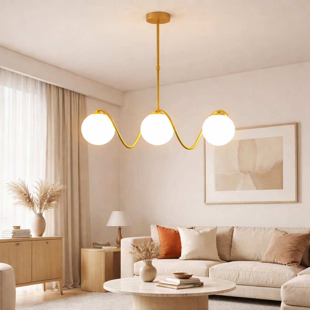 Lustra Spiral Globe, 3 x E27, Auriu