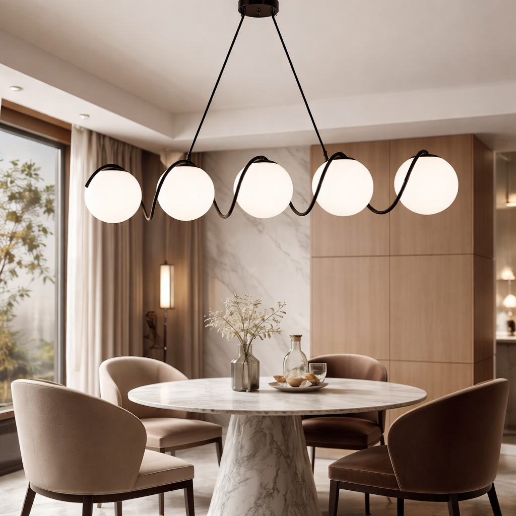 Lustra Spiral Globe, 5 x E27, Negru