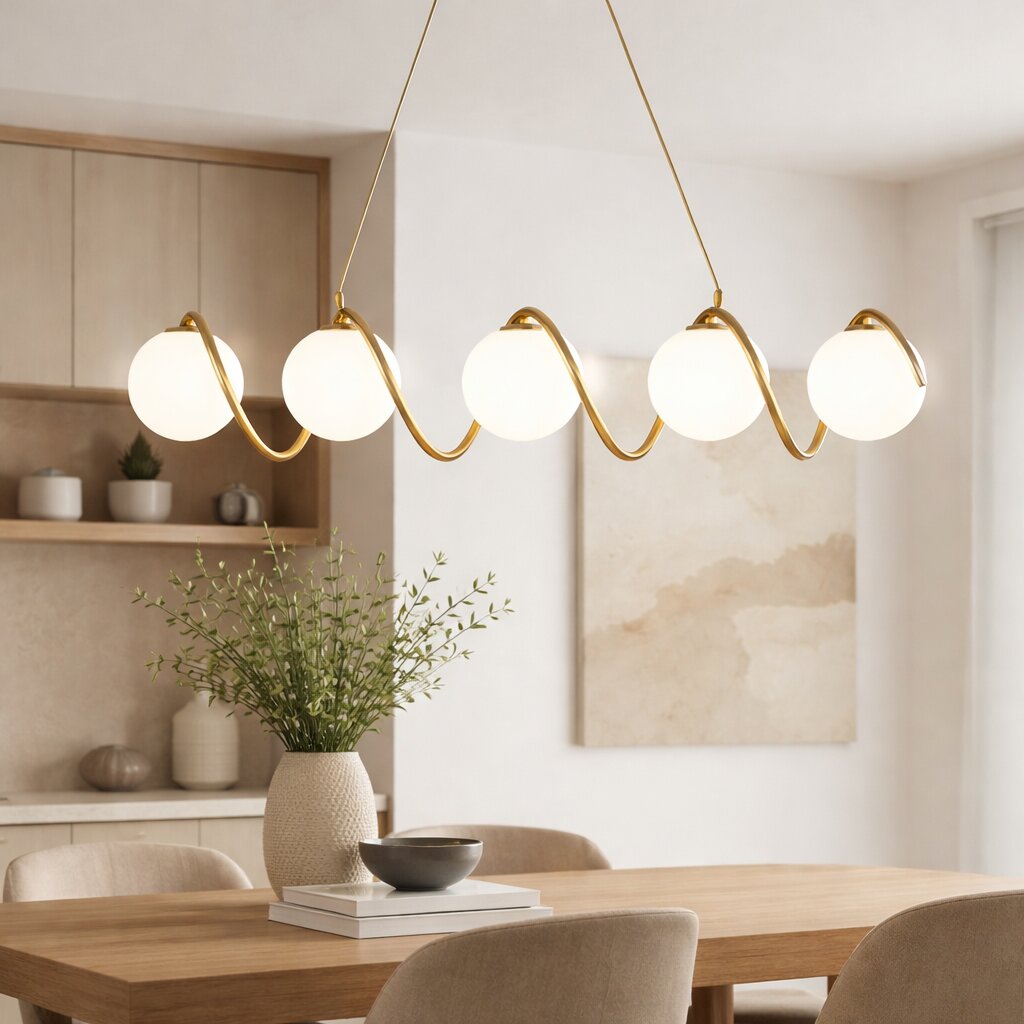 Lustra Spiral Globe, 5 x E27, Auriu