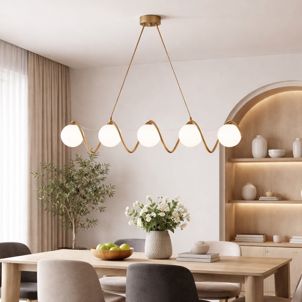 Lustra Spiral Globe, 5 x E27, Auriu
