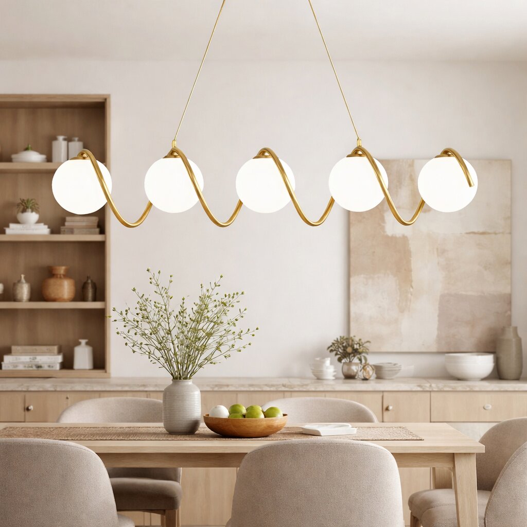 Lustra Spiral Globe, 5 x E27, Auriu