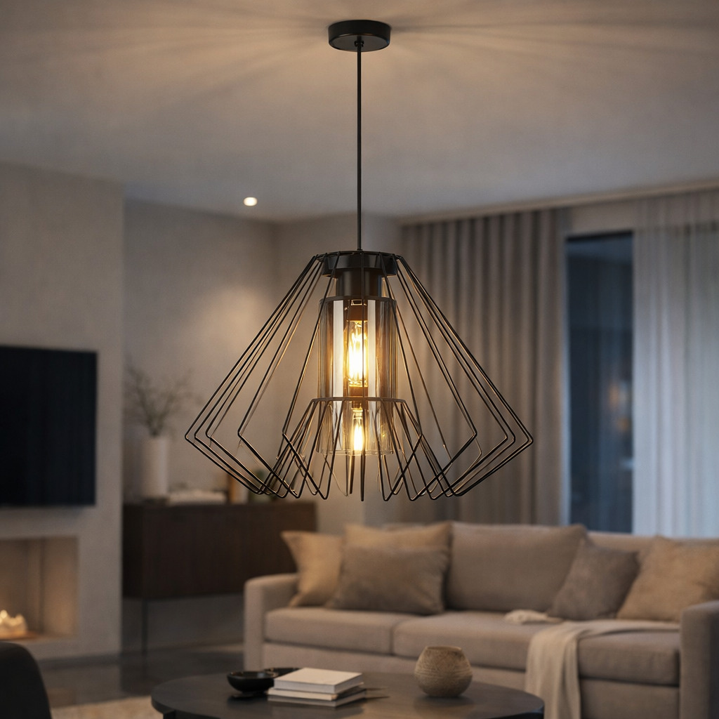 Pendul Emerencia, 1 x E27, Negru