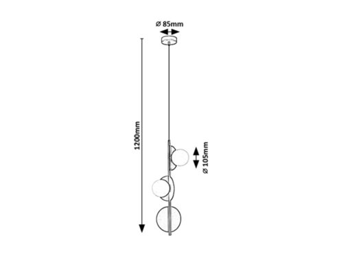 Pendul Jules, 3 x E27, Negru