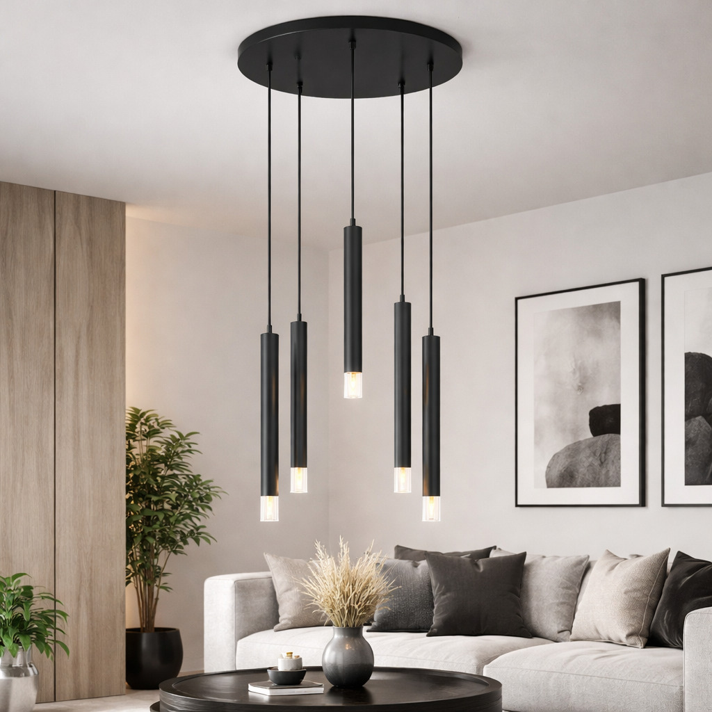 Pendul Ramira, 5 x G9, Negru