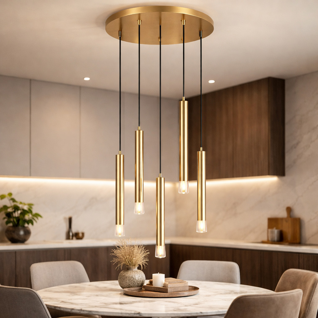 Pendul Ramira, 5 x G9, Auriu