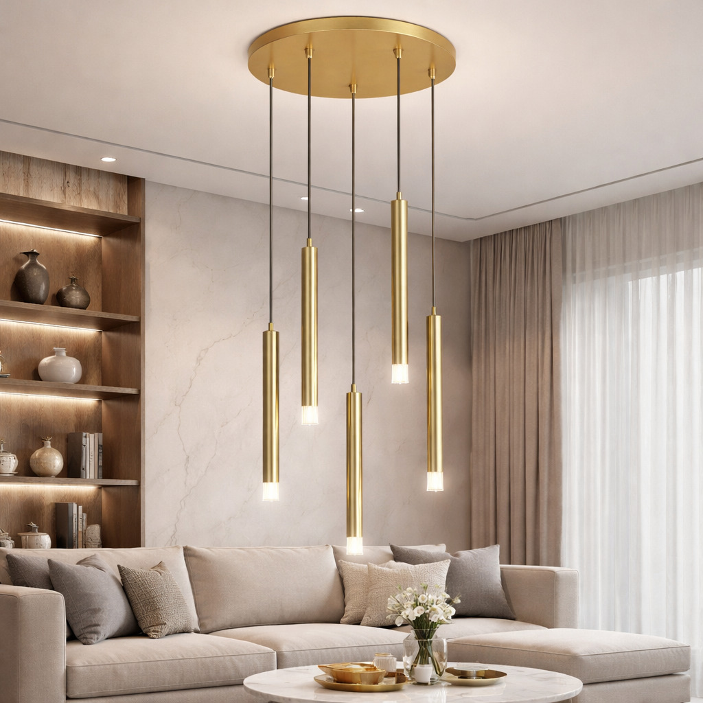 Pendul Ramira, 5 x G9, Auriu