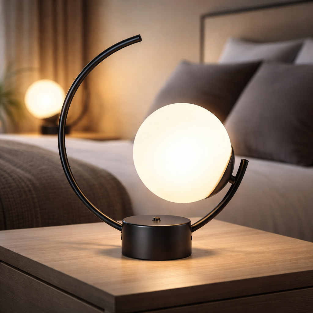 Veioza Premium Mesiro, 1 x E14, Negru