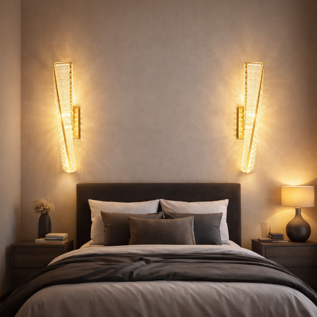 Aplica LED Cristal, 18W, 3 Tipuri de lumina, Auriu